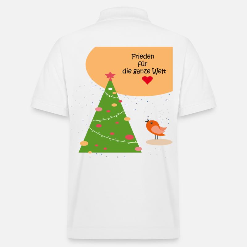 Weihnachten Frieden - Stanley/Stella Unisex Bio-Poloshirt PREPSTER - Weiß
