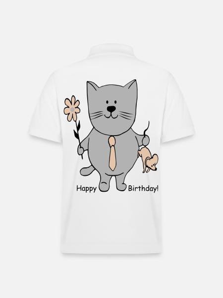 Happy Birthday - Stanley/Stella Unisex Organic Polo Shirt PREPSTER - white