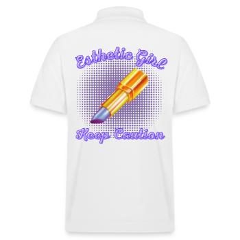 Kriegen Sie Ihren Graffiti-Lippenstift - Stanley/Stella Unisex Bio-Poloshirt PREPSTER - Weiß - Hinten - Andy (188cm)