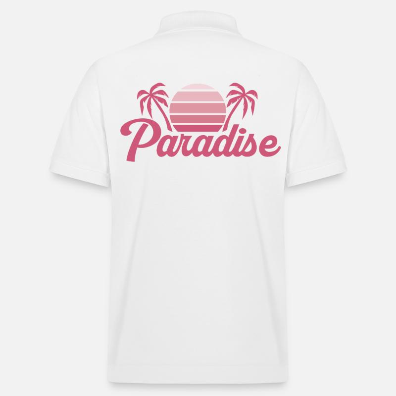 Silhouette de coucher de soleil tropical - Polo PREPSTER bio Stanley/Stella Unisexe - blanc