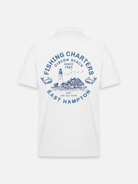 Fishing Charter East Hampton - Stanley/Stella Unisex Organic Polo Shirt PREPSTER - white