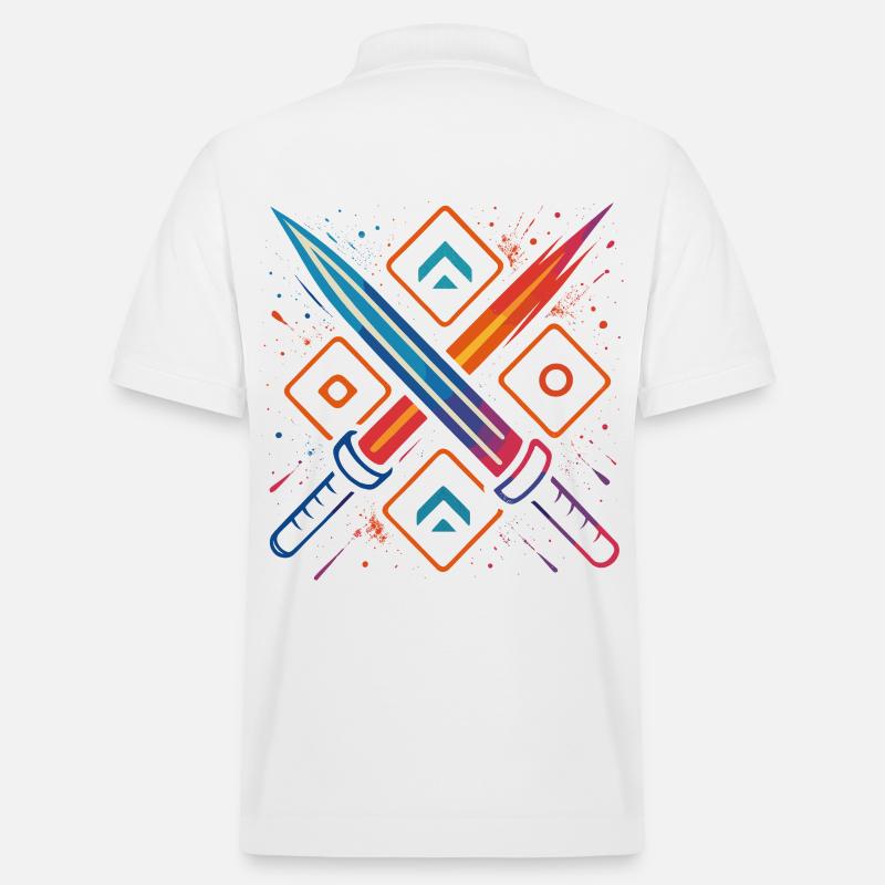 Gaming Schwerter Neon - Stanley/Stella Unisex Bio-Poloshirt PREPSTER - Weiß