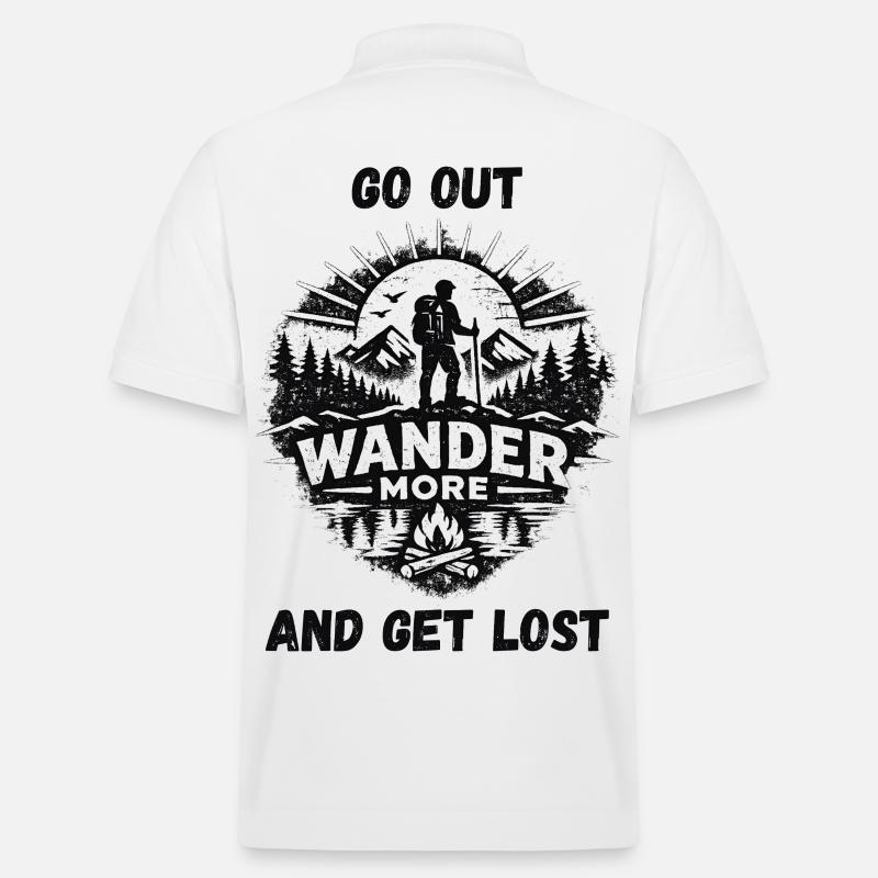 Wander More Backprint - Stanley/Stella Unisex Bio-Poloshirt PREPSTER - Weiß