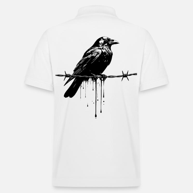 Raven sur l’encre de fil barbelé - Polo PREPSTER bio Stanley/Stella Unisexe - blanc