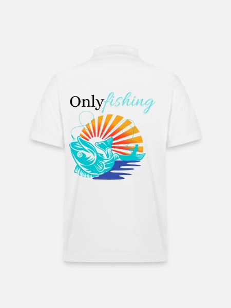 Sunrise Teal Fish at Dawn - Stanley/Stella Unisex Organic Polo Shirt PREPSTER - white