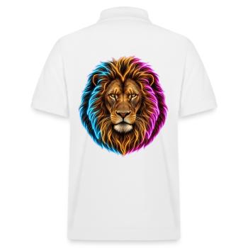 Leon Neon Cyberpunk Streetwear Hoodie - Stanley/Stella Unisex Organic Polo Shirt PREPSTER - white - Back - Andy (188cm)