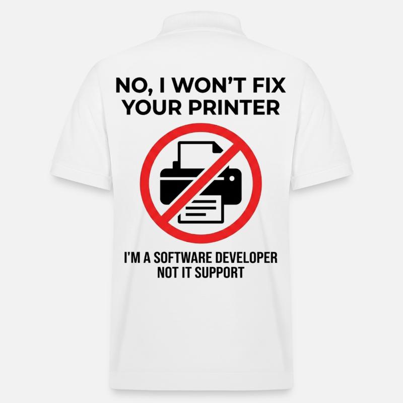 Programmierer: kein IT-Support - Stanley/Stella Unisex Bio-Poloshirt PREPSTER - Weiß