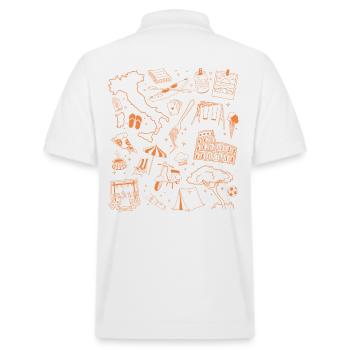 Italia Travel Collage: Landmark & Beach - Stanley/Stella Unisex Organic Polo Shirt PREPSTER - white - Back - Andy (188cm)