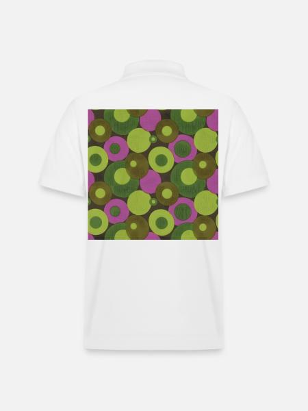 60s-70s-pop-art-circles-pattern - Stanley/Stella Unisex Organic Polo Shirt PREPSTER - white