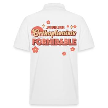 Orthophoniste Formidable - Polo PREPSTER bio Stanley/Stella Unisexe - blanc - Dos - Andy (188cm)