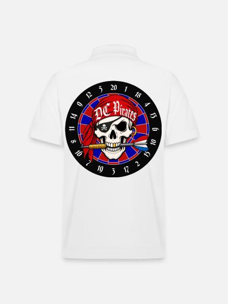 Piratenschädel auf Dartscheibe - Stanley/Stella Unisex Bio-Poloshirt PREPSTER - Weiß