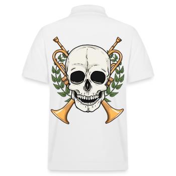 Trompete Trompeten Musik Musiker Blasmusik Schädel - Stanley/Stella Unisex Bio-Poloshirt PREPSTER - Weiß - Hinten - Andy (188cm)