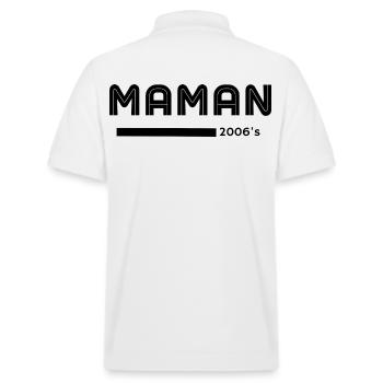 Mom since 2006 Mother's Day Birthday - Stanley/Stella Unisex Organic Polo Shirt PREPSTER - white - Back - Andy (188cm)