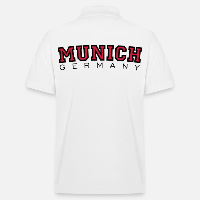 München Munich Germany (Schwarz/Rot) - Stanley/Stella Unisex Bio-Poloshirt PREPSTER - Weiß
