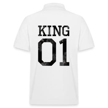 King 01 noir look usé chemise - Polo PREPSTER bio Stanley/Stella Unisexe - blanc - Dos - Andy (188cm)
