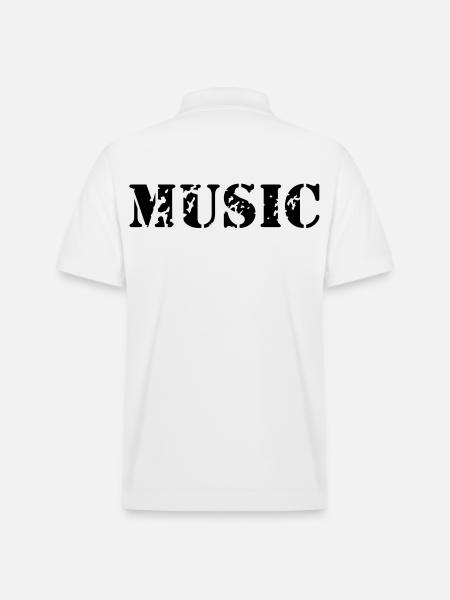 music as a stamp print design - Stanley/Stella Unisex Organic Polo Shirt PREPSTER - white