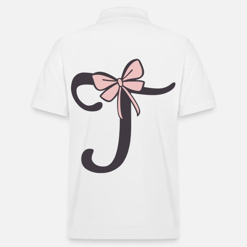 Ruban Lettre T Initiale - Polo PREPSTER bio Stanley/Stella Unisexe - blanc