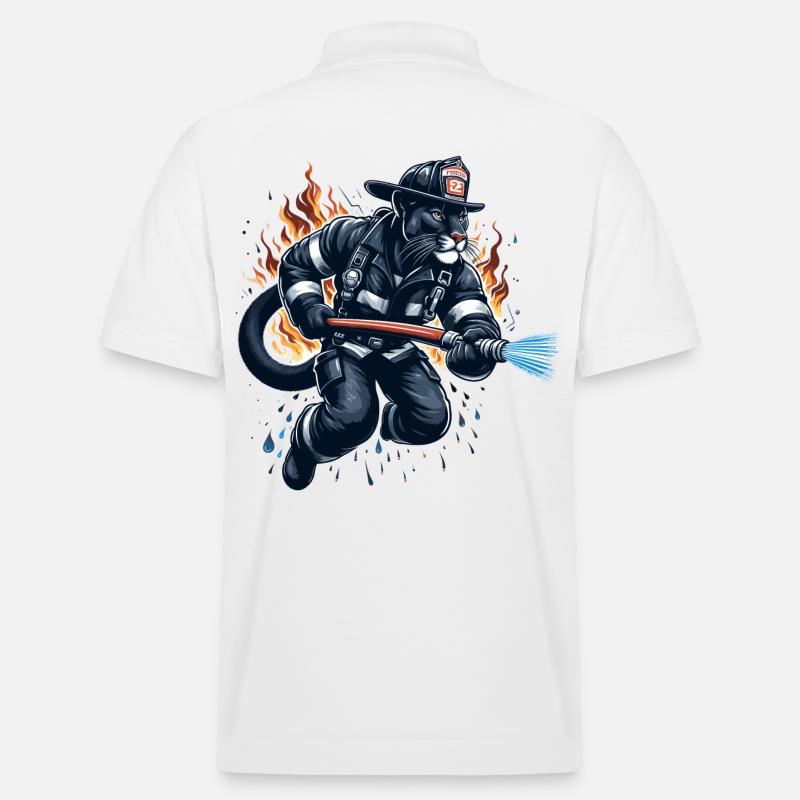 Pompier panthère Jaguar cadeau - Polo PREPSTER bio Stanley/Stella Unisexe - blanc