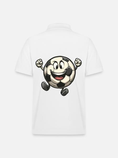 fröhlicher Fussball Design - Stanley/Stella Unisex Bio-Poloshirt PREPSTER - Weiß
