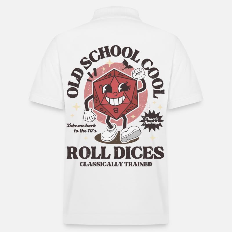 Donjons - Dragons old school roll dices rétro D20 - Polo PREPSTER bio Stanley/Stella Unisexe - blanc