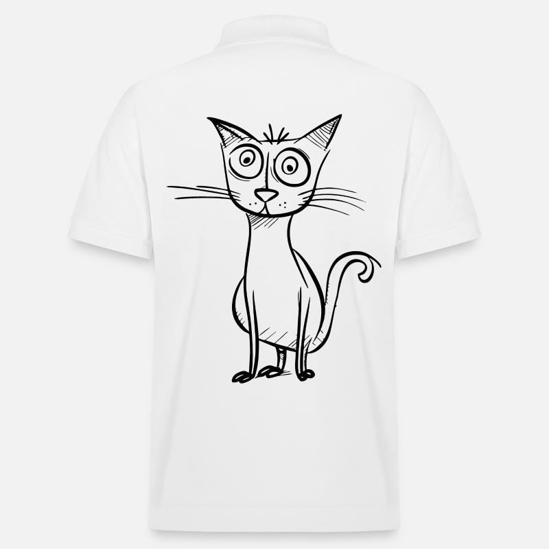 Étrange chat de dessin animé - Polo PREPSTER bio Stanley/Stella Unisexe - blanc
