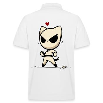 Eine elegante und heimliche Ninja-Katze - Stanley/Stella Unisex Bio-Poloshirt PREPSTER - Weiß - Hinten - Andy (188cm)