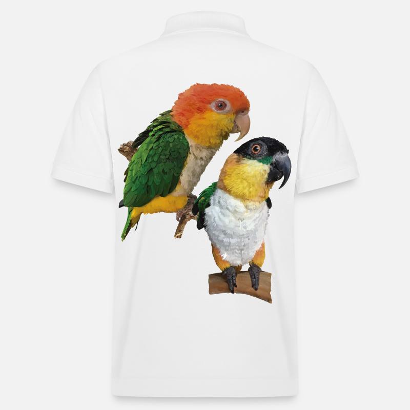 Der orangeköpfige Caique - Stanley/Stella Unisex Bio-Poloshirt PREPSTER - Weiß
