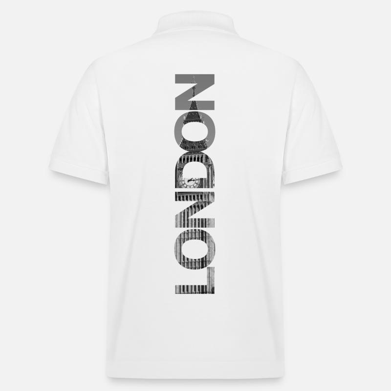 London Big Ben - Geschenk - Stanley/Stella Unisex Bio-Poloshirt PREPSTER - Weiß
