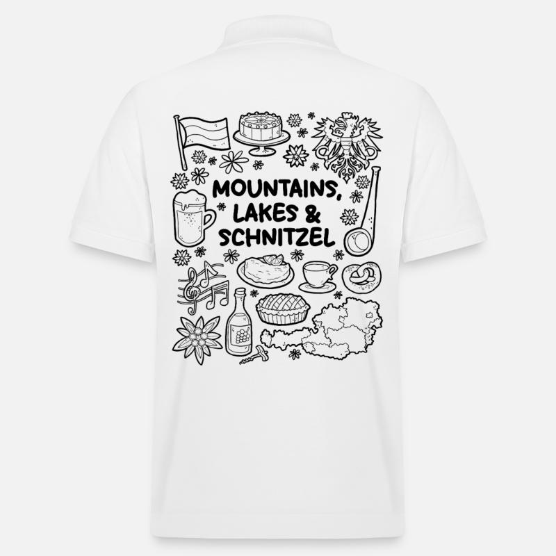 Berge, Seen & Schnitzel - Stanley/Stella Unisex Bio-Poloshirt PREPSTER - Weiß