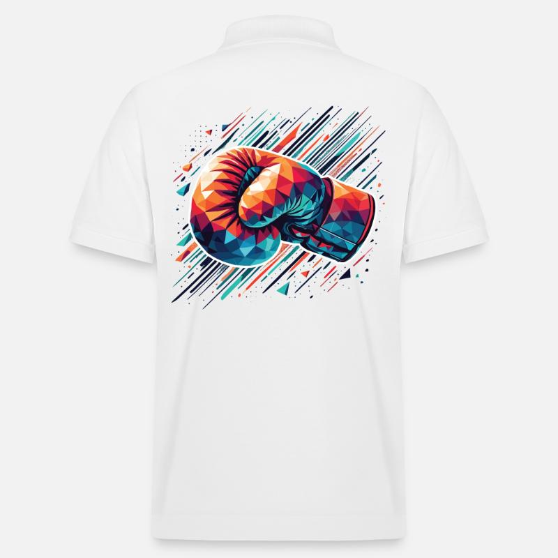 bunter Boxhandschuh Polygon Style - Stanley/Stella Unisex Bio-Poloshirt PREPSTER - Weiß