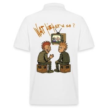 Marx & Moritz - Stanley/Stella Unisex Bio-Poloshirt PREPSTER - Weiß - Hinten - Andy (188cm)