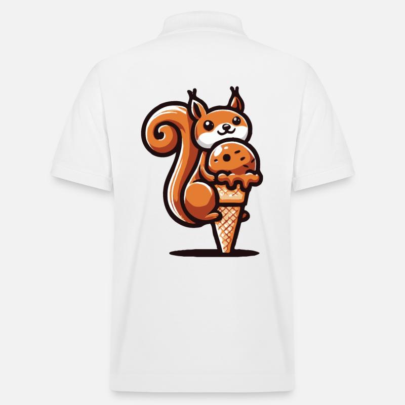 Eichhörnchen liebt Eis - Stanley/Stella Unisex Bio-Poloshirt PREPSTER - Weiß