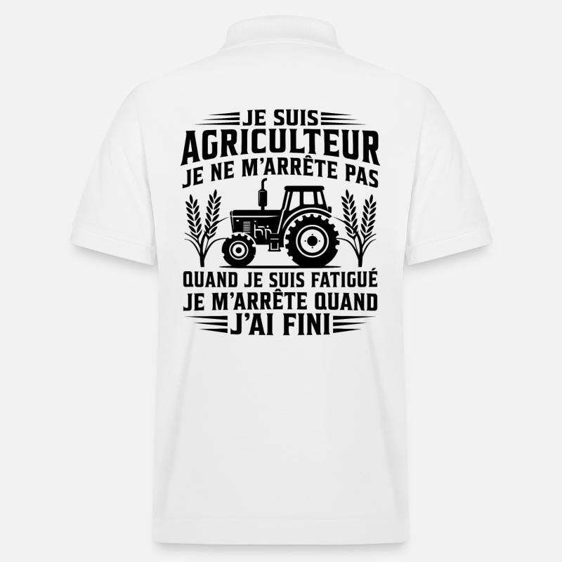 Je suis agriculteur - Polo PREPSTER bio Stanley/Stella Unisexe - blanc