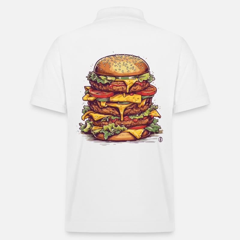 Ein riesiger Mega Cheeseburger - Stanley/Stella Unisex Bio-Poloshirt PREPSTER - Weiß