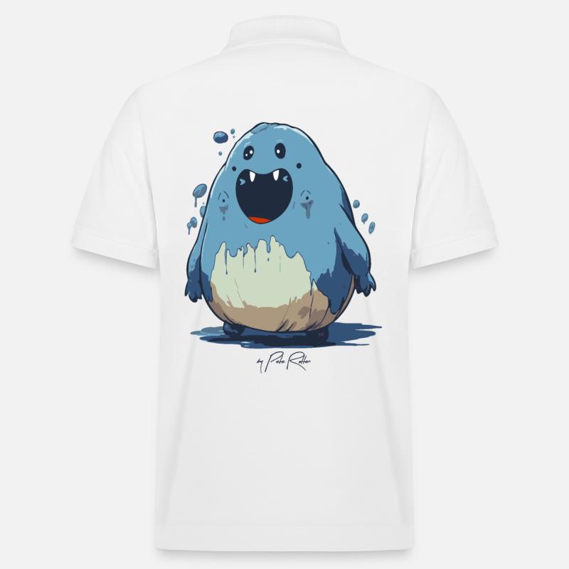 Cartoon Créature Drôle Blob - Polo PREPSTER bio Stanley/Stella Unisexe - blanc