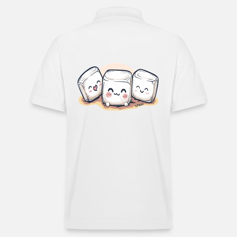 Süße, niedliche Chibi Marshmallows - Stanley/Stella Unisex Bio-Poloshirt PREPSTER - Weiß