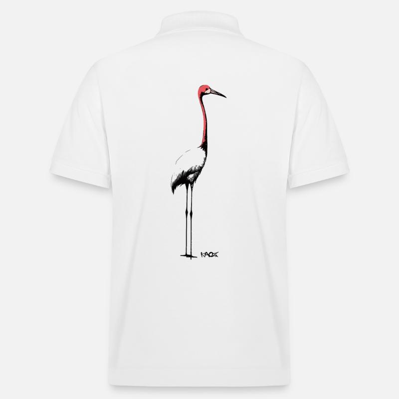 Eleganter Kranich oder Storch - Stanley/Stella Unisex Bio-Poloshirt PREPSTER - Weiß