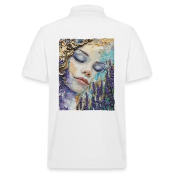 Mädchen schläft im Lavendel - Stanley/Stella Unisex Bio-Poloshirt PREPSTER - Weiß - Hinten - Andy (188cm)