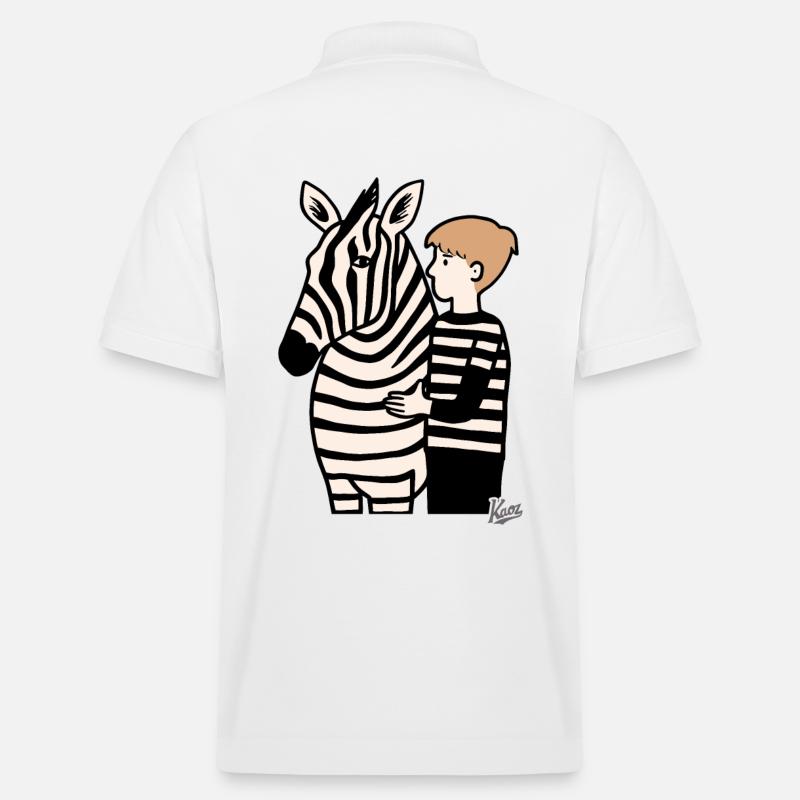 Junge mit Zebra - Stanley/Stella Unisex Bio-Poloshirt PREPSTER - Weiß
