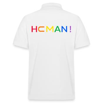 human-rights LGBT rainbow "tolerant colourful" - Stanley/Stella Unisex Organic Polo Shirt PREPSTER - white - Back - Andy (188cm)