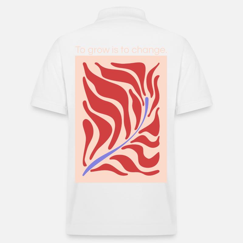 Growth through change – leaf shape pattern - Stanley/Stella Unisex Organic Polo Shirt PREPSTER - white