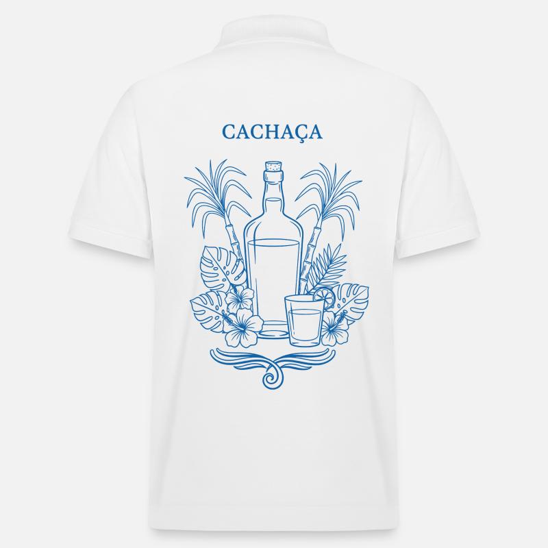 Illustration de la bouteille Cachaça Tropik - Polo PREPSTER bio Stanley/Stella Unisexe - blanc