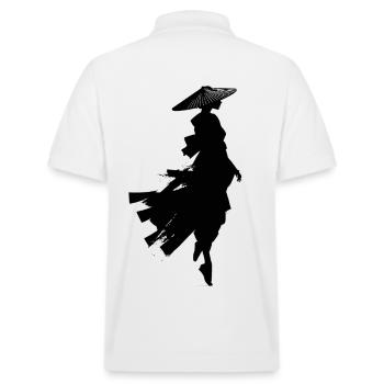Mystische Hexe in der Flucht – Mystische Silhouette - Stanley/Stella Unisex Bio-Poloshirt PREPSTER - Weiß - Hinten - Andy (188cm)