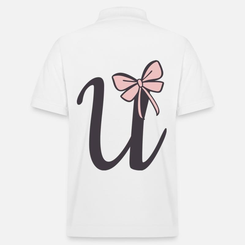 Ruban Lettre U initiale - Polo PREPSTER bio Stanley/Stella Unisexe - blanc