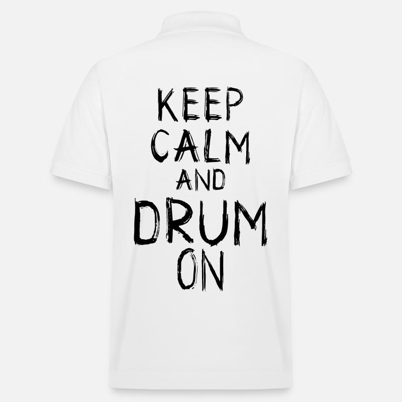 Keep Calm and Drum On - Stanley/Stella Unisex Organic Polo Shirt PREPSTER - white