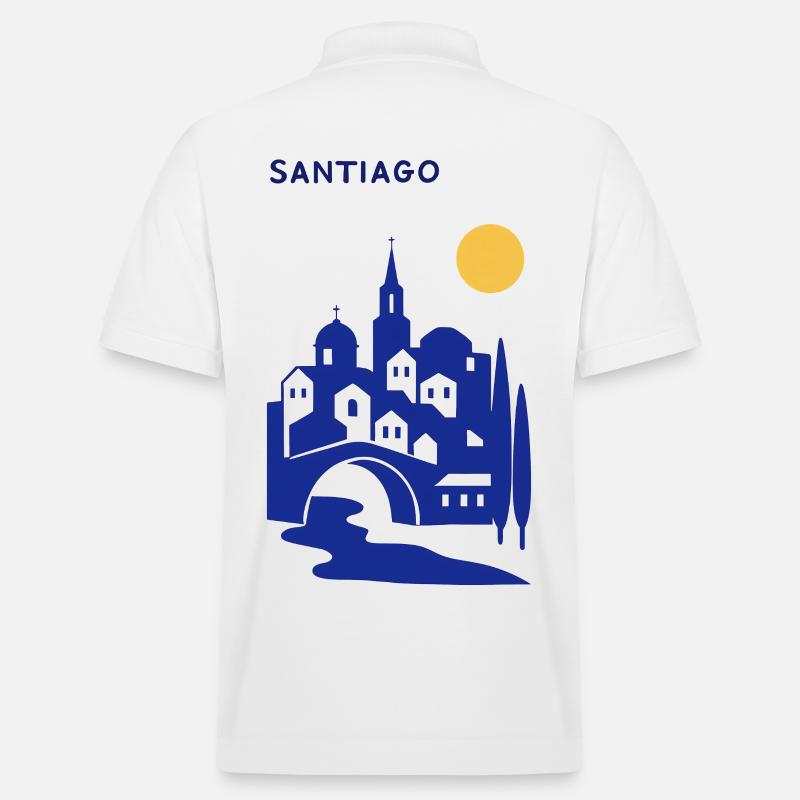 Santiago Silhouette am Abend - Stanley/Stella Unisex Bio-Poloshirt PREPSTER - Weiß