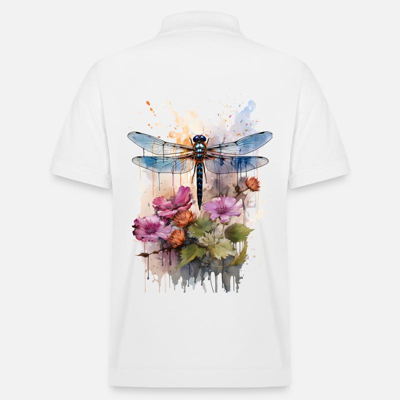 Libellule comme aquarelle - Polo PREPSTER bio Stanley/Stella Unisexe - blanc