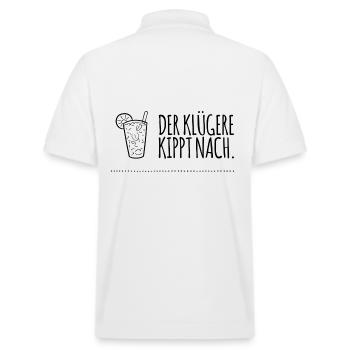 Der Klügere kippt nach Trinkspruch Shirt Cocktail - Stanley/Stella Unisex Bio-Poloshirt PREPSTER - Weiß - Hinten - Andy (188cm)