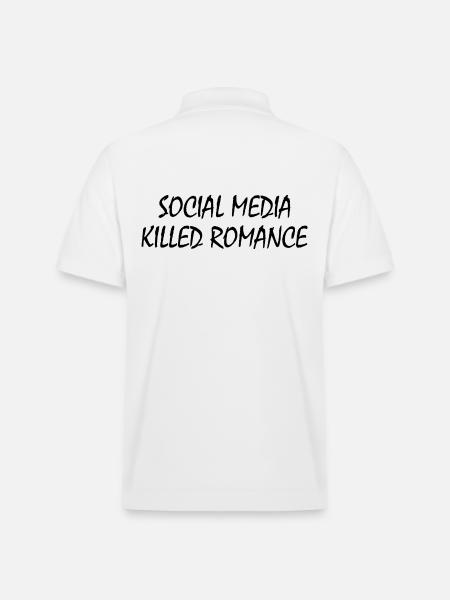 social media killed romance - Stanley/Stella PREPSTER økologisk unisex poloshirt - hvid