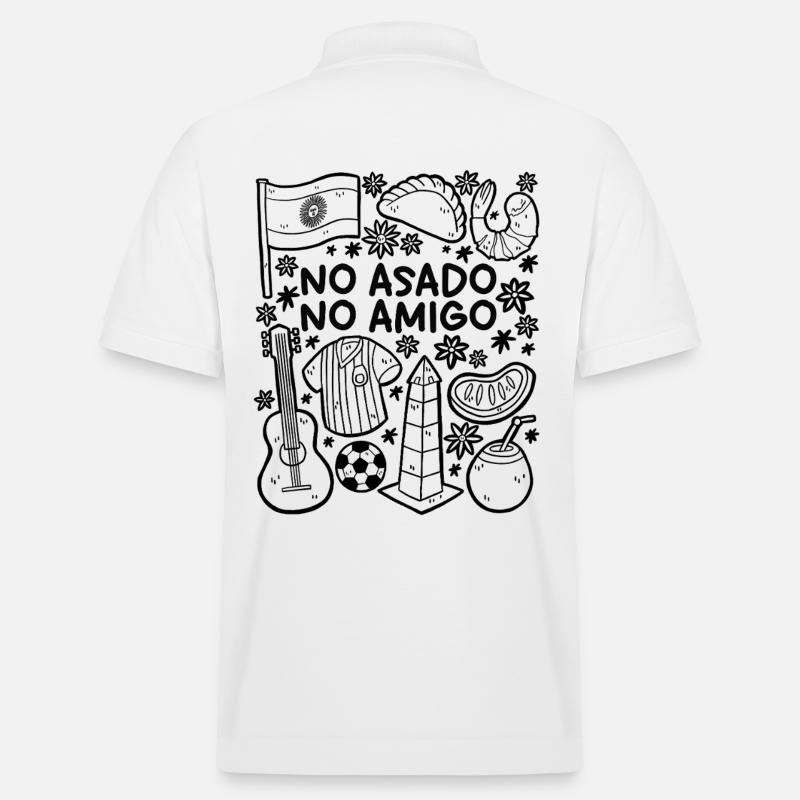 Pas d’Asado – Pas d’Amigo – Argentine - Polo PREPSTER bio Stanley/Stella Unisexe - blanc